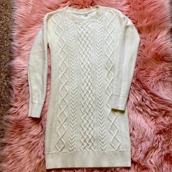GAP | Dresses | Gap Kids Cable Knit Sweater Dress Cream Xl | Poshmark